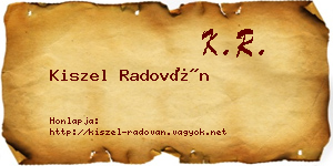 Kiszel Radován névjegykártya